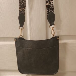 Boutique Crossbody Bag with Leopard Strap